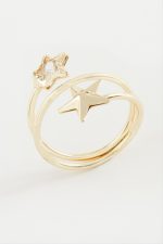 Kalp Yıldız Zirkon Taşlı Yüzük-Sarı - Görsel 2