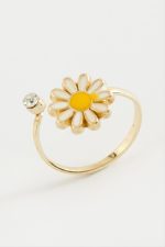 Papatya Mineli Taşlı Yüzük-Sarı