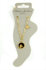 Kelebek Sedef Lüks Çelik Halhal-Sarı - Görsel 2