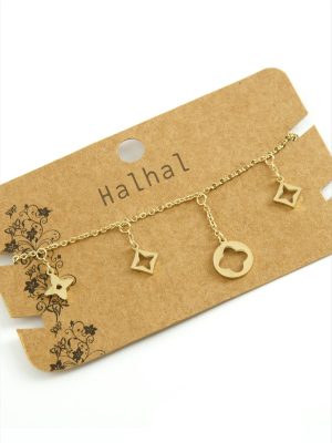 Çiçek Lüks Çelik Halhal-Sarı