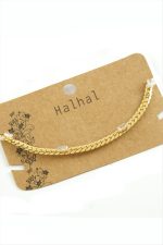 Zirkon Taşlı Burgulu Lüks Çelik Halhal-Sarı