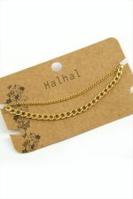 Çift Zincirli Lüks Çelik Halhal-Sarı