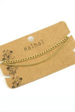 Çift Zincirli Lüks Çelik Halhal-Sarı - Görsel 2