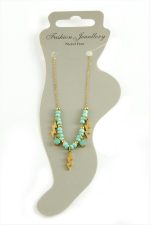 Şimşek Boncuk Lüks Çelik Halhal-Sarı - Görsel 2