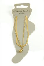 İtalyan Zincirli Lüks Çelik Halhal-Sarı