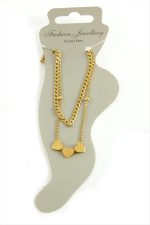 Kalp Lüks Çelik Halhal-Sarı - Görsel 2