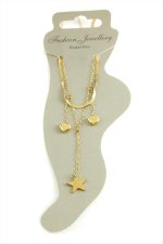 Kalp Lüks Çelik Halhal-Sarı - Görsel 2