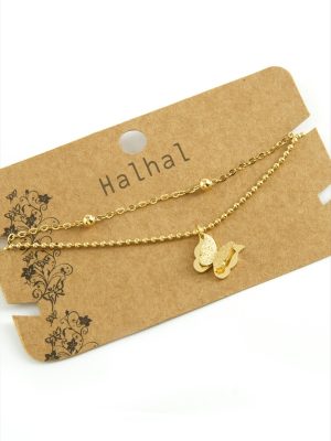 Kelebek Lüks Çelik Halhal-Sarı