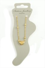 Kalp Lüks Çelik Halhal-Sarı