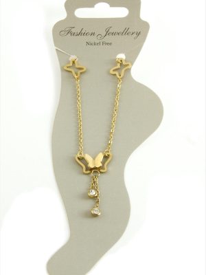 Kelebek Lüks Çelik Halhal-Sarı