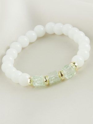 Necef Kuvars Doğaltaş Bileklik-Beyaz