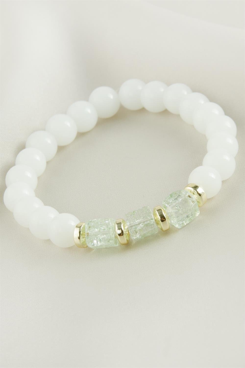 1207645_necef-kuvars-dogaltas-bileklik-84-48d.jpg Necef Kuvars Doğaltaş Bileklik-Beyaz - Görsel 1