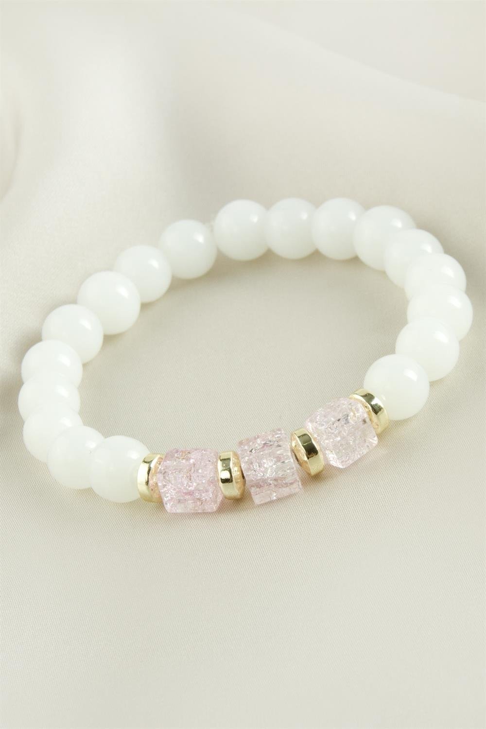 1207647_necef-kuvars-dogaltas-bileklik-67-d24.jpg Necef Kuvars Doğaltaş Bileklik-Beyaz - Görsel 1