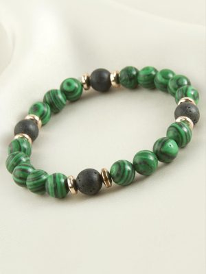 Malahit Doğaltaş Bileklik-Yeşil