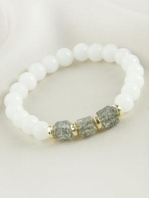 Necef Kuvars Doğaltaş Bileklik-Gri