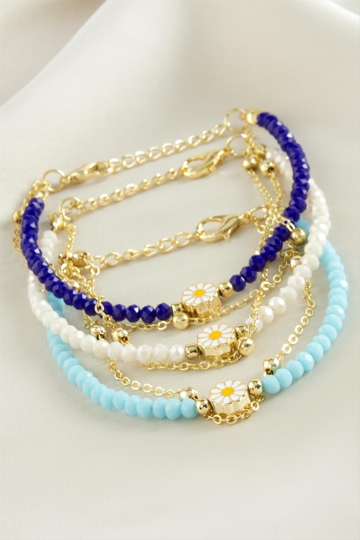 1207706_papatya-zincir-kristal-bileklik-c5-7ed.jpg Papatya Zincir Kristal Bileklik-Mavi - Görsel 1