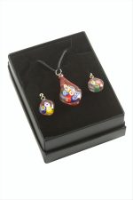 Cam Sanatı Murano Kutulu Set Kolye-Renkli - Görsel 2