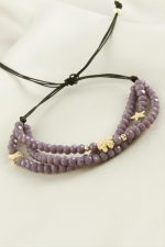 Üçlü Kristal Bileklik-Lila - Görsel 2