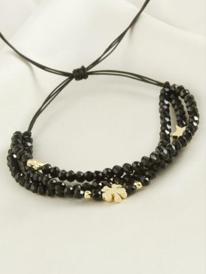 Üçlü Kristal Bileklik-Mor