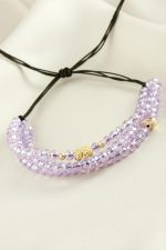 Üçlü Kristal Bileklik-Mor - Görsel 2