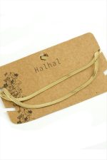 İtalyan Zincirli Lüks Çelik Halhal-Sarı