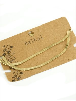 İtalyan Zincirli Lüks Çelik Halhal-Sarı