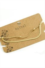 İtalyan Zincirli Lüks Çelik Halhal-Sarı - Görsel 2