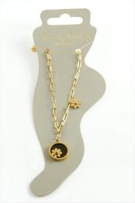 Çiçek Sedef Lüks Çelik Halhal-Sarı