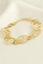 Oval Lüks Çelik Bileklik-Sarı - Görsel 2