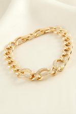 Xuping Oval Zirkon Taşlı Lüks Çelik Bileklik-Roz