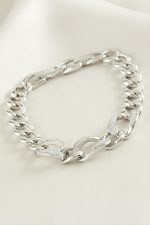 Xuping Oval Zirkon Taşlı Lüks Çelik Bileklik-Gümüş Rengi - Görsel 2