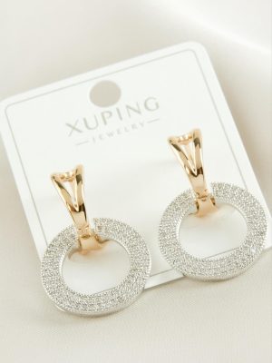 Xuping Halka Lüks Çelik Küpe-Sarı