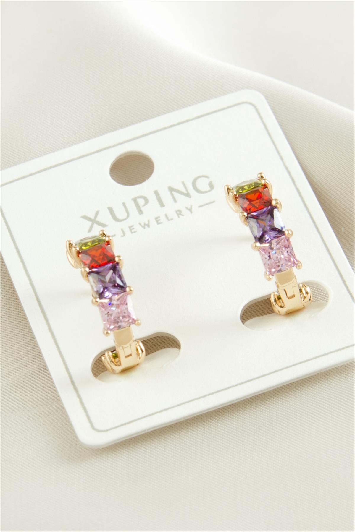 1207779_xuping-zirkon-tasli-luks-celik-kupe-d-00c9.jpg Xuping Zirkon Taşlı Lüks Çelik Küpe-Sarı - Görsel 2