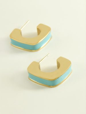 Kare Lüks Çelik Küpe-Pembe