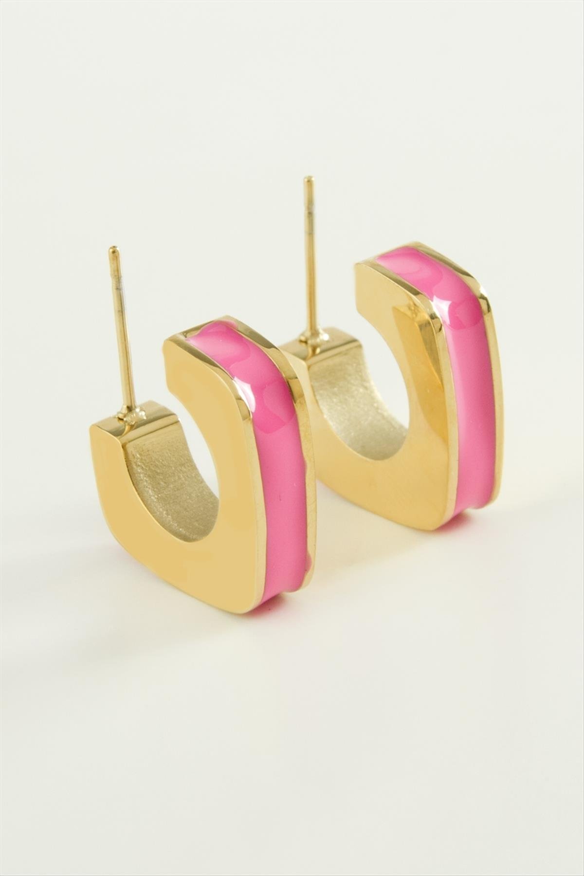 1207782_kare-luks-celik-kupe-aab-41.jpg Kare Lüks Çelik Küpe-Pembe - Görsel 2