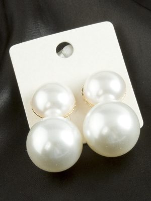 İnci Zr Model Küpe-Beyaz