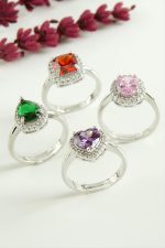 Karışık Lüks Zirkon Taşlı Ciddi İlişki Yüzüğü-Renkli - Görsel 4