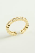 Karışık Lüks Baget Zirkon Taşlı Yüzük-Sarı - Görsel 3