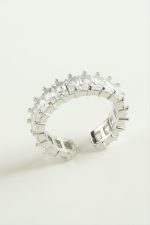 Karışık Lüks Baget Zirkon Taşlı Yüzük-Gümüş Rengi - Görsel 2