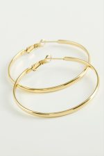 Lüks Çelik Halka Küpe 4,5 cm-Sarı