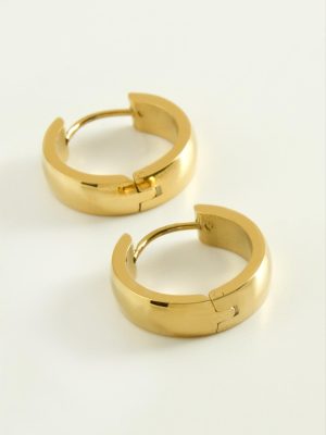 Lüks Çelik Küpe 1,8 cm-Sarı