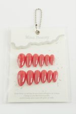 Mina Beauty Kedi Gözü Takma Tırnak-Kırmızı - Görsel 2