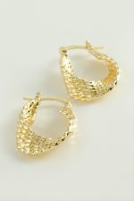 Burgulu Kilitli Halka Küpe-Sarı