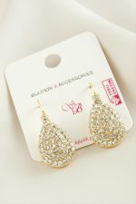 Oval Taşlı Klipsi Küpe-Sarı - Görsel 2