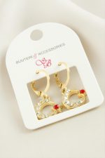 Ay Yıldız Taşlı Küpe-Sarı - Görsel 2