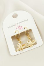 Kelebek Taşlı Küpe-Sarı