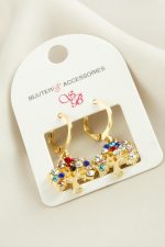 Hayat Ağacı Taşlı Küpe-Sarı - Görsel 2