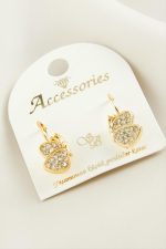 Kelebek Taşlı Klipsi Küpe-Sarı