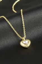 Kalp Taşlı Kolye-Sarı