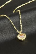 Kalp Taşlı Kolye-Sarı - Görsel 2